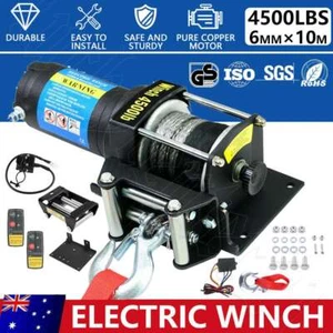 Electric Winch Boat 4500LBS 2041kg Wireless Remote Synthetic Rope ATV Boat Car - Picture 1 of 12