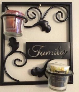 Family Wall Plaque With Two Candle Holders W/ Candles Included - Picture 1 of 3