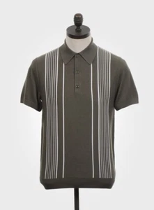NEW Art Gallery Clothing Style Mod Knitted Polo Shirt TONY Ivy Green - Picture 1 of 3