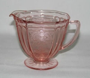 Hocking Glass MAYFAIR Open Rose Pink Footed Creamer - Picture 1 of 1
