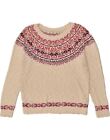 Fat Face Womens Loose Fit Crew Neck Jumper Sweater Uk 16 Large Beige Ad06