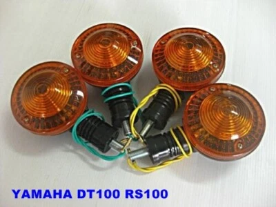 Fit YAMAHA DT100 RS100 RS125 YB100 YB125 MX100 FR/RR TURN SIGNAL SET 4Pcs.  [mi] Foto 1 de 4