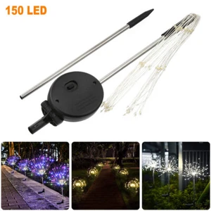Outdoor Waterproof Solar Firework Lights Garden Decor Path Lawn Lamp 150 LED - Picture 1 of 23