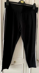 New Look Black Leggings with White Trim size 16 petite - Picture 1 of 2
