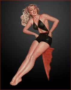 1940's Vintage Pin Up Retro Poster Art Print - Picture 1 of 2