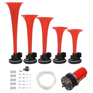 New 5 Tube Music Electric Air Horn Electric Music Horn Car Horn Air Horn 12V - Picture 1 of 12