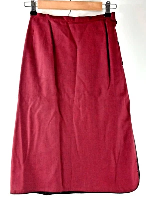 Falda vintage Bobbie Brooks línea A para mujer talla 9 granate lisa forrada hasta la rodilla Foto 1 de 4