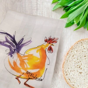 Kitchen Towel Chicken Rooster Tea Towel - Farmhouse Dish Towel, New No Tag, Farm - Picture 1 of 10