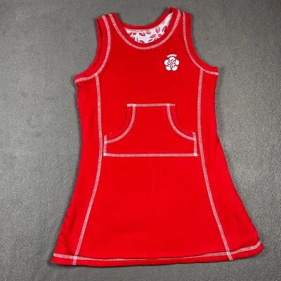 Vestido Oshkosh Reversible Rojo Sin Mangas con Bolsillo Niñas Informal Vestido de Verano Foto 1 de 4