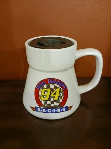 Bill Elliott-Rare-1988 Winston Cup Champion,Ceramic Travel Coffee Mug Never Used Cover