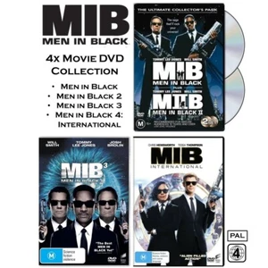 Men In Black Movie Collection (DVD, 4-Disc) PAL Region 4 (MIB 2 3 International) - Picture 1 of 11