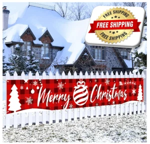 Vintage Christmas Decorations Outdoor Yard Sign Vintage Merry Christmas Banner - Picture 1 of 6