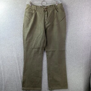 Billblass Jeanswear Pants Womens 16 Green Chino Flat Front Pockets Brand Patch - Picture 1 of 14