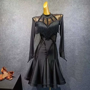  NEU Latein Ballsaal Tanzkleid modern Salsa Walzer Standard langes Kleid #G268 - Bild 1 von 12