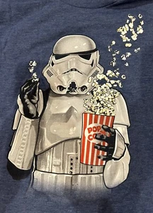 STARWARS t-shirt Kids XL star wars storm trooper popcorn movie Bluish-gray - Picture 1 of 9