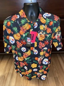 NWT Pittsburgh Steelers Polo Shirt Mens Medium Stretch Performance Hawaiian Golf - Picture 1 of 6