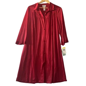 Vtg Vanity Fair Red Nylon Full Length Robe Medium M Sleepwear Style 31-107 NWT - Picture 1 of 6