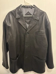 Roundtree & Yorke Men’s Vintage Genuine Lambskin Mid Length Coat Sz L - Picture 1 of 7