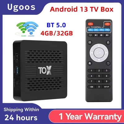 Original Smart TV box TOX4 RK3528 Android 13 4GB 32GB BT5.0 AV1 1000M LAN 2.4G 5 - Image 1 of 4
