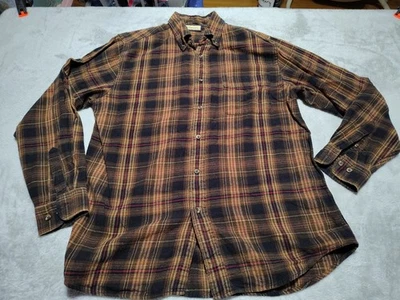 G.H. Bass & Co. Flannel Shirt Men M Brown Plaid Cotton Farmer Country Rodeo  - Image 1 of 4