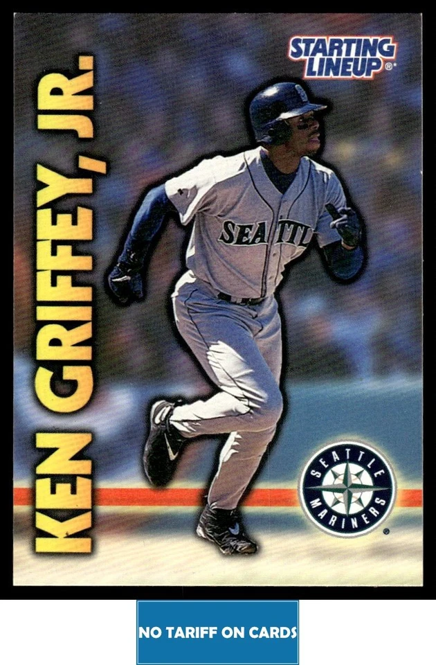 1998 STARTING LINEUP CARD Ken Griffey Jr. Seattle Mariners #24 - Image 1 of 2
