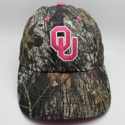 Oklahoma Sooners Hat Cap Snap Back Mens Pink Camo College Football Embroidered - Image 1 of 3