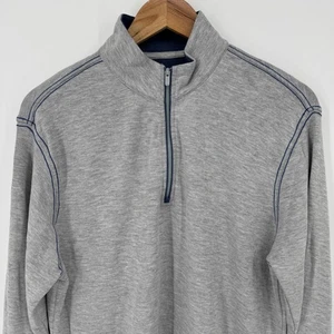 Johnnie-O Mens Gray Quarter Zip Pullover Long Sleeve Casual Shirt Small - Picture 1 of 8