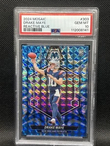 2024 Panini Mosaic - Drake Maye (RC) Reactive Blue Mosaic Prizm 🚨PSA 10📈 - Picture 1 of 2