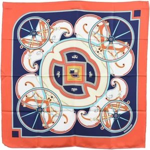 HERMES 100% Silk Carre 90 Scarf WASHINGTON'S CARRIAGE Red Navy - Picture 1 of 15