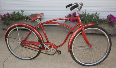 1965 Red Schwinn S7 Typhoon Cruiser 26" Bike Bicycle Orig Paint & Decals Bendix - Image 1 of 4