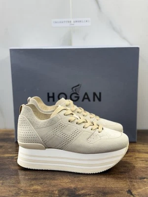 Zapatilla deportiva Hogan H283 cuña gamuza beige informal Hogan mujer 37 Foto 1 de 4