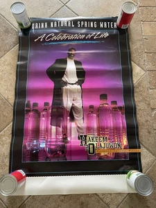 Póster promocional vintage años 90 Hakeem Olajuwon H2O - Imagen 1 de 6