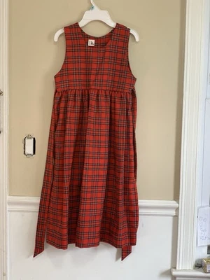 "Vestido Therese Girls rojo a cuadros sin mangas talla 8 funciona grande 30"" largo vacaciones" Foto 1 de 4