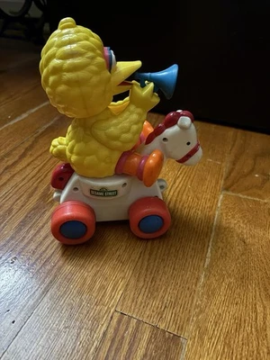 Vintage 1996 Tyco Sesame Street Pull Along Toy Pony Big Bird (Not Complete Set) - Image 1 of 4
