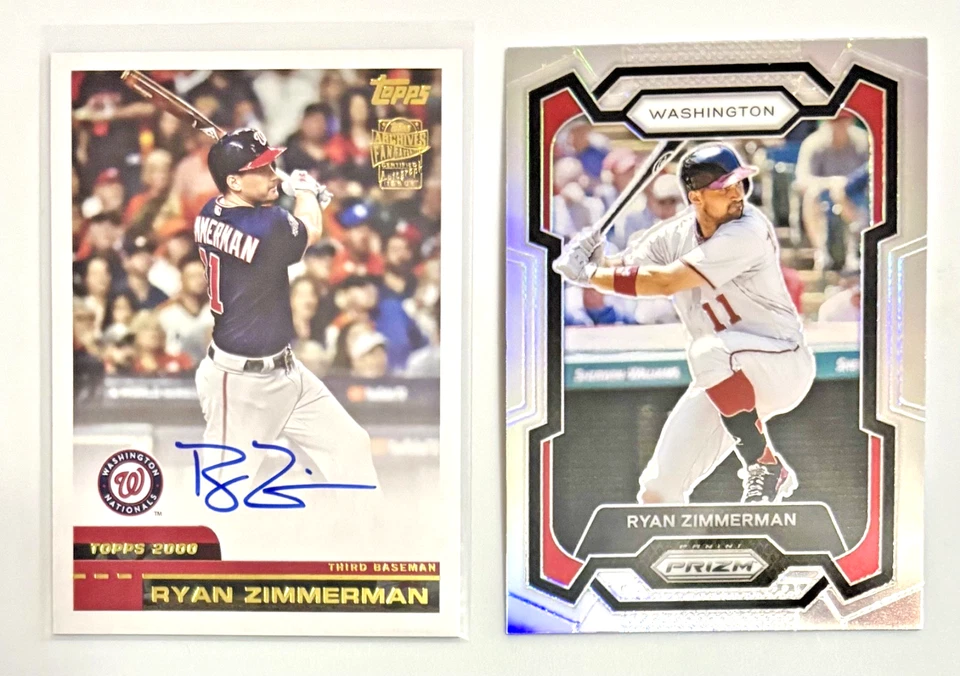 2024 Topps Archives 00FF-RZ Ryan Zimmerman Nationals 2000 Fan Favorite Auto Card - Image 1 of 2