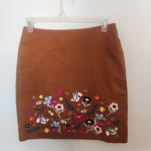 Boden Rock Größe US 8 Damen Olivia bestickt Blumen Vögel braun mini braun - Bild 1 von 13