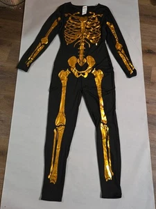 Spooktacular Gold Skeleton, Black Suit. Large - Picture 1 of 3