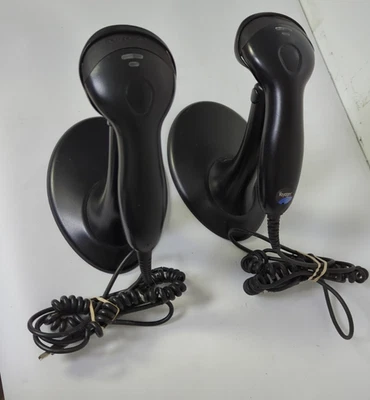 2 escáneres de código de barras USB portátiles Metrologic Voyager MS9520 con soporte Foto 1 de 4