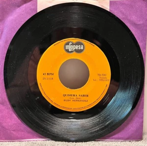 B90 RARE! RUDY HERNANDEZ: La Realidad Es Cruel y Triste/ Quisiera Sabor, Latin - Picture 1 of 2
