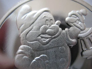 1 OZ .999 SILVER SNOW WHITE 7 DWARFS DOC 50TH ANNIVERSARY DISNEY PROOF COIN+GOLD - Picture 1 of 11