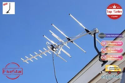 Antena de TV digital Yagi HDTV de largo alcance 300 millas para TV digital 4K y 1080p gratis Foto 1 de 4