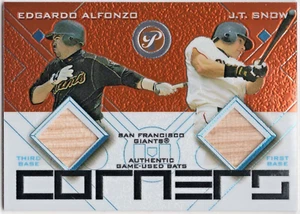 2PUR008 2003 Topps Pristine Corners Relics #AS Edgardo Alfonzo Bat/J.T. Snow Bat - Picture 1 of 2