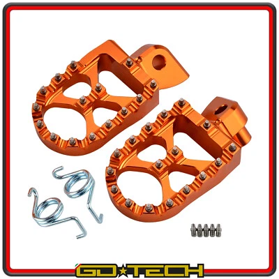 PEDANE POGGIAPIEDI MOTO CROSS KTM EXC SX XC XCF W FREERIDE Arancioni MAGGIORATE - Immagine 1 di 4