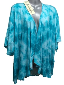 BNWT Womens Sz 14 Autograph Brand Aqua Tie Die Cover Up Stretch Jacket RRP $40 - Picture 1 of 3