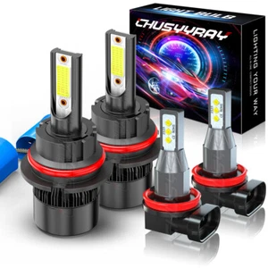 For Chevrolet Equinox 2005-2009 Combo 9007 H11 LED Headlight Fog Light Bulbs Kit - Picture 1 of 16