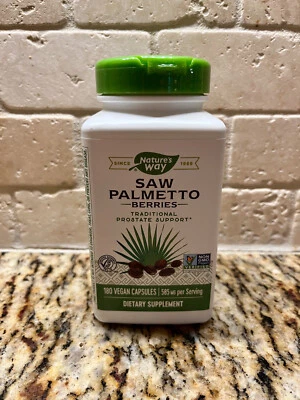 Nature's Way SAW PALMETTO BERRIES - 585mg - 180 Cápsulas 2027 EXP - NOVO EM FOLHA! - Imagem 1 de 2