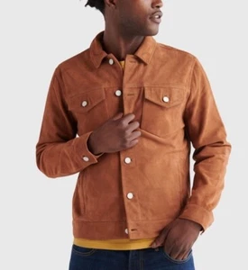 Lucky Brand Brown Suede Trucker Jacket Size XXL - Picture 1 of 6