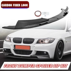 Carbon Front Bumper Splitter Lip For BMW 3 Series E90 E91 LCI 325i 335i 2009-12 - Picture 1 of 9