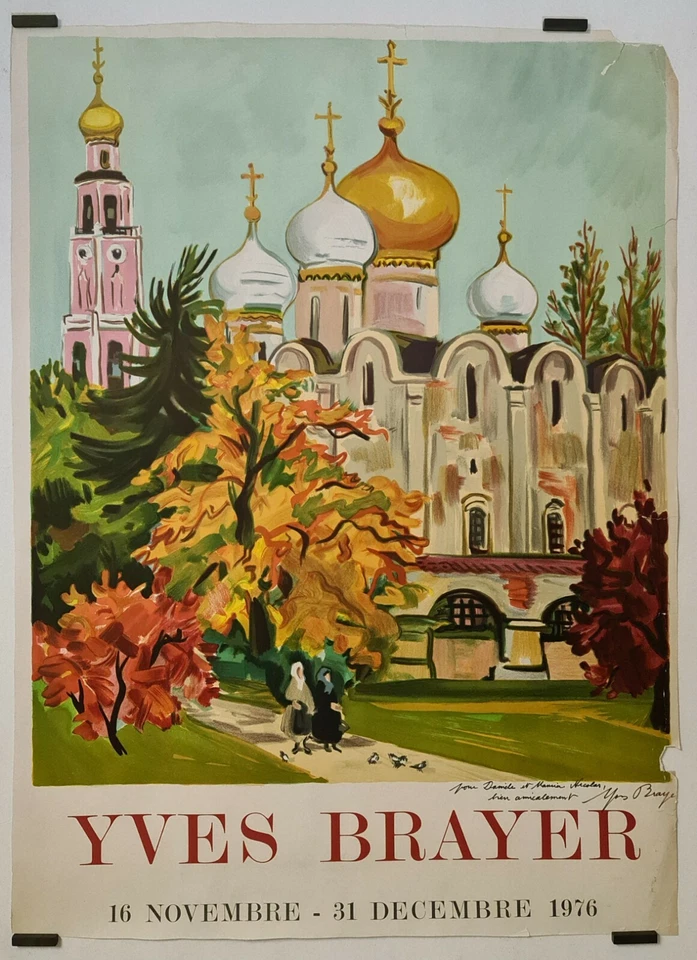Brayer Yves Eglise Russe 1976 Affiche Originale Exposition	Religion URSS - Photo 1/1
