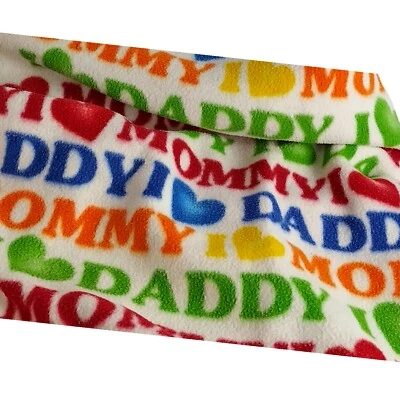 Manta de bebé de colección con ribete de seda estampado I Love Mommy and Daddy 52 X 32 años 90 Foto 1 de 4